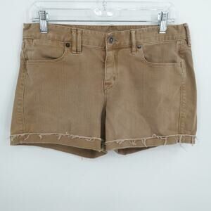 Madewell Shorts Womens 29 Brown Roll Shorts‎ Stretch Distressed Hem